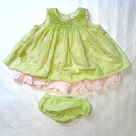 Ralph Lauren Seersucker Smocked Dress Set - Picture 6 of 7